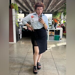 💚 3196. Embroidered Cut Out Sleeves Midi Dress